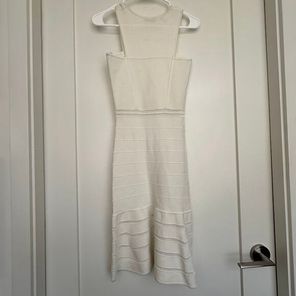 Ronny Kobo Womens White Metalic Striped Fit & Flare Hase Mini Dress Size XS - Picture 9 of 16